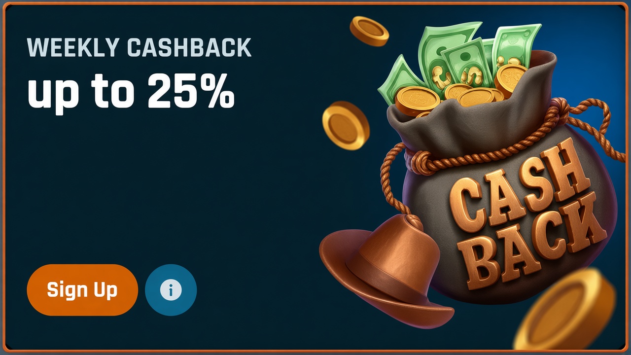 RingoSpin Banner Weekly Cashback up to 25 Prozent mit Geldsack